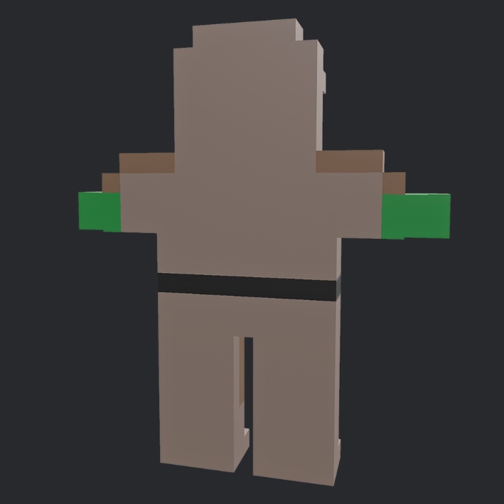 【3Dボクセル・glbデータ】ゾンビクン(アニメーション付き)