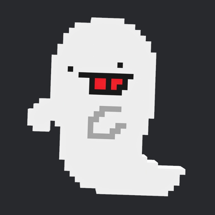 【3Dボクセル・glbデータ】オバケチャン(アニメーション付き)