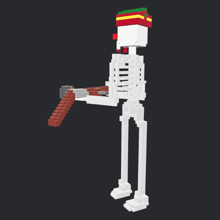 【3Dボクセル・glbデータ】デッド・ガン・マイム(アニメーション付き)