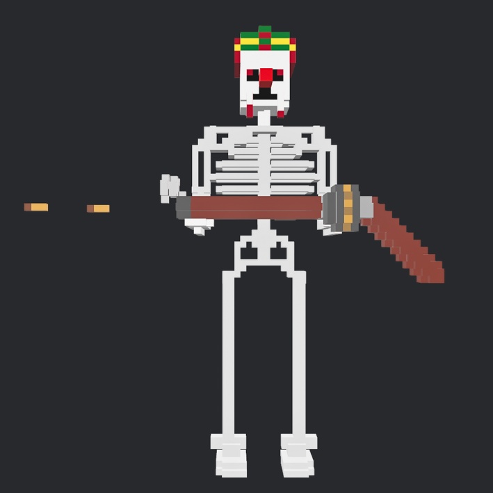 【3Dボクセル・glbデータ】デッド・ガン・マイム（アニメーション付き）