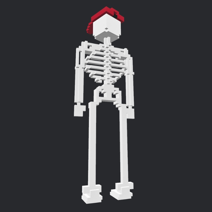 【3Dボクセル・glbデータ】スカル・キッズ(アニメーション付き)