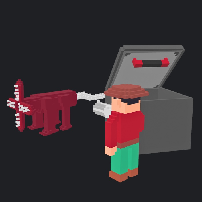 【3Dボクセル・glbデータ】Toxic Genesis【hunterセット】(アニメーション付き)