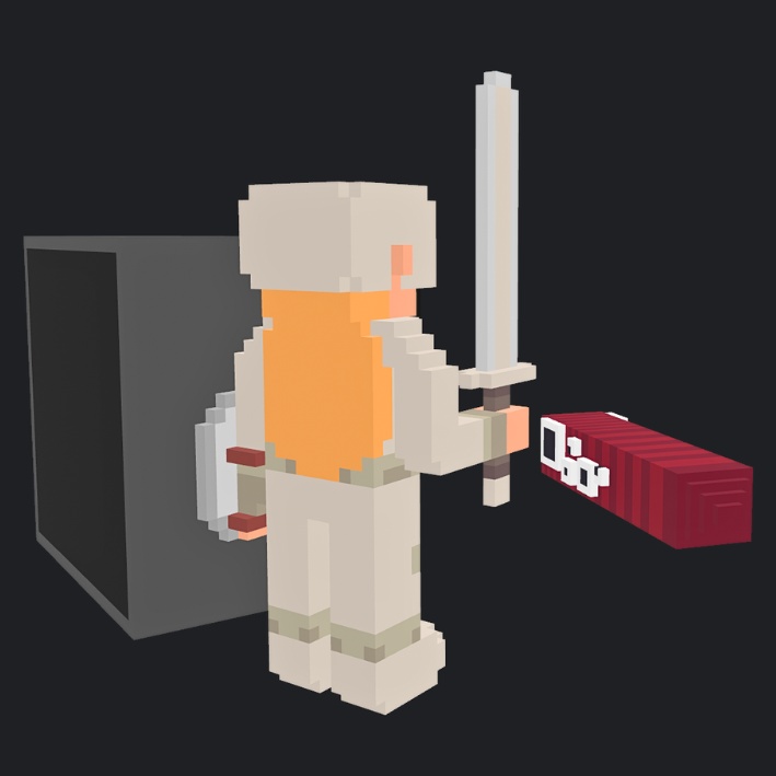 【3Dボクセル・glbデータ】Toxic Genesis【wardenセット】(アニメーション付き)