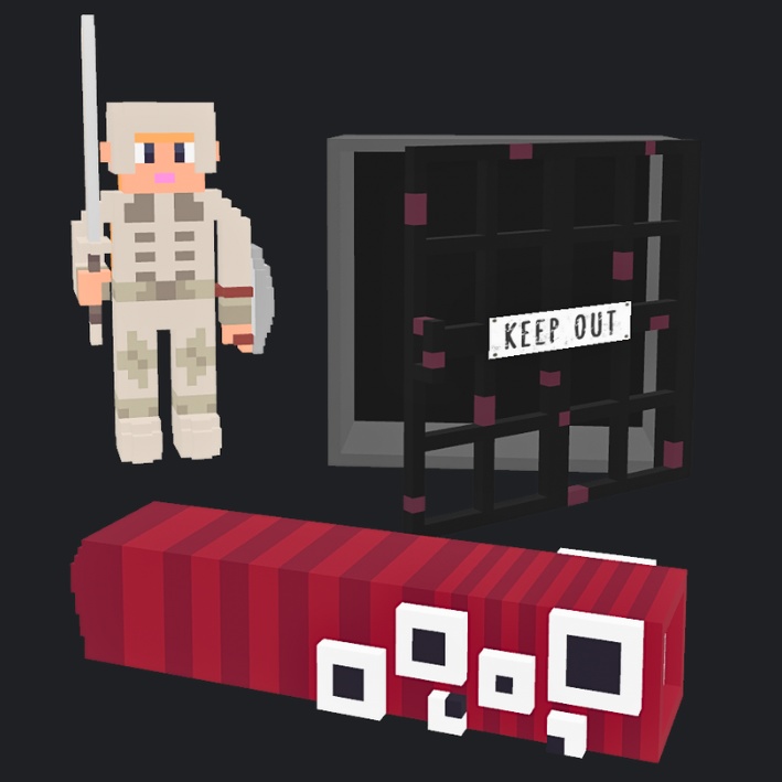 【3Dボクセル・glbデータ】Toxic Genesis【wardenセット】(アニメーション付き)