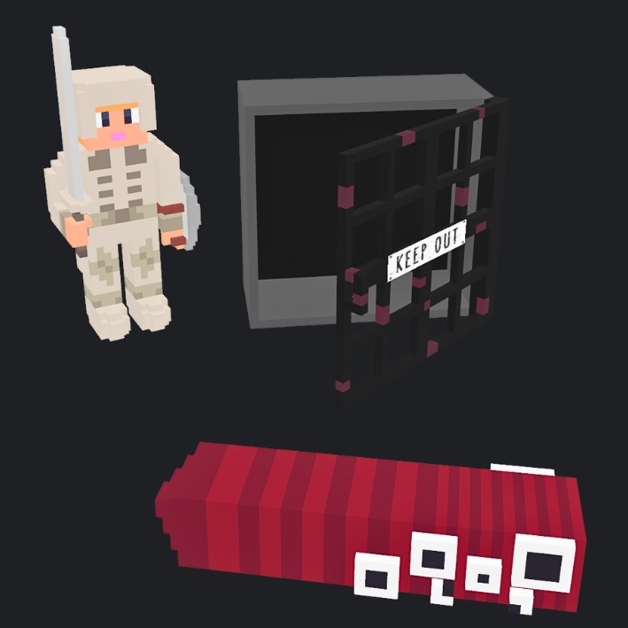 【3Dボクセル・glbデータ】Toxic Genesis【wardenセット】(アニメーション付き)