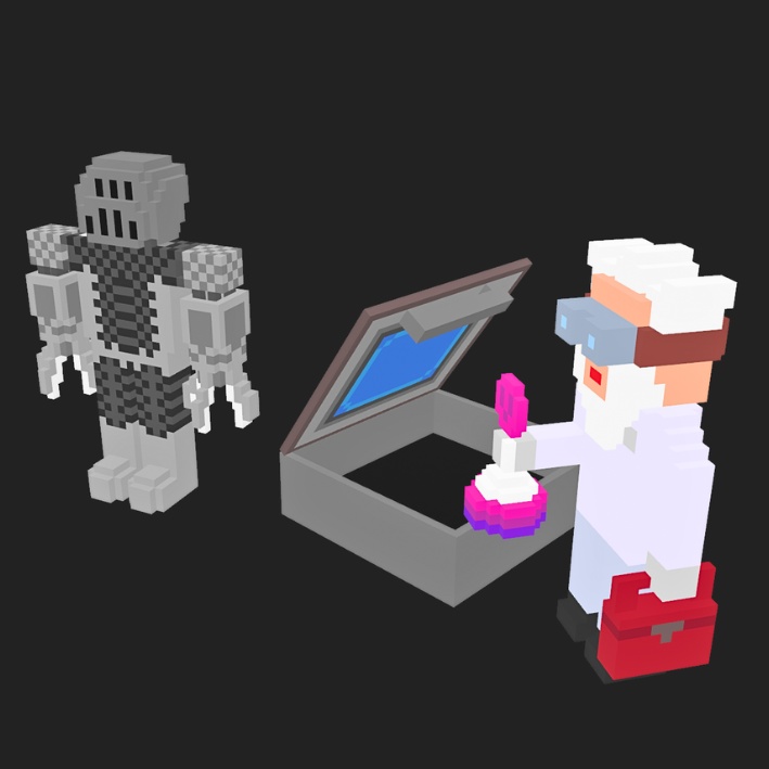 【3Dボクセル・glbデータ】Toxic Genesis【genesisセット】(アニメーション付き)