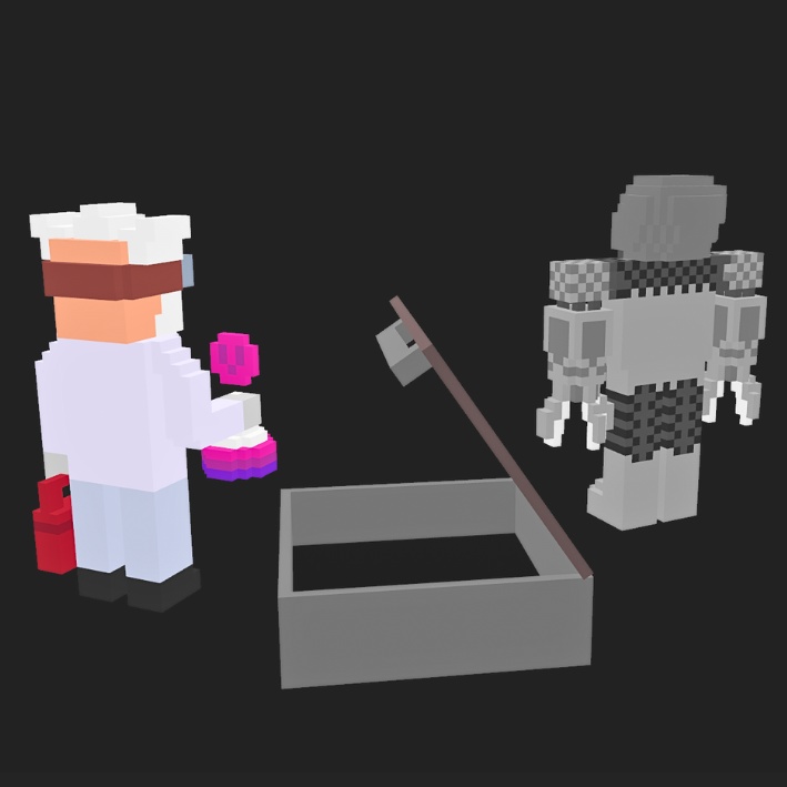 【3Dボクセル・glbデータ】Toxic Genesis【genesisセット】(アニメーション付き)