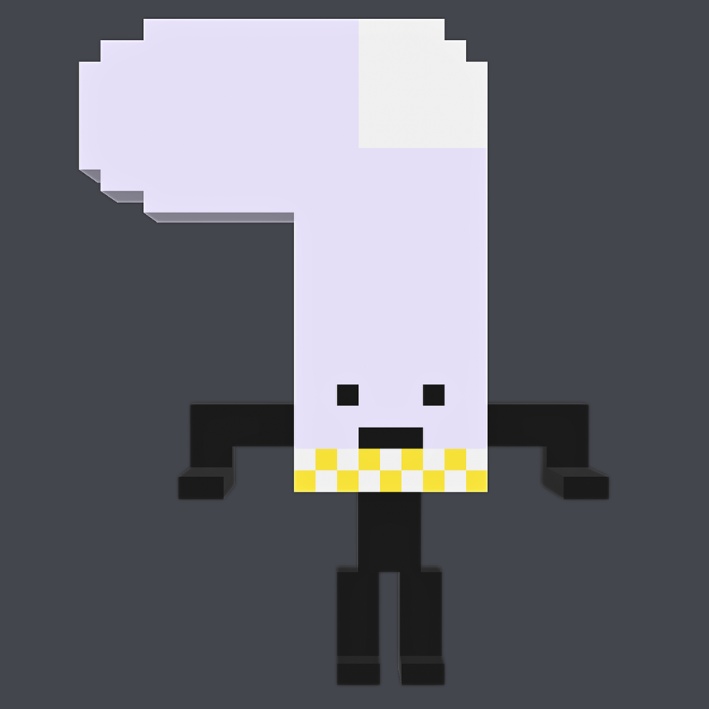 【3Dボクセル・glbデータ】くつしたクン