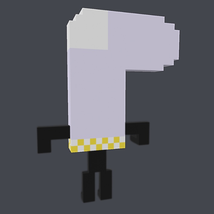 【3Dボクセル・glbデータ】くつしたクン