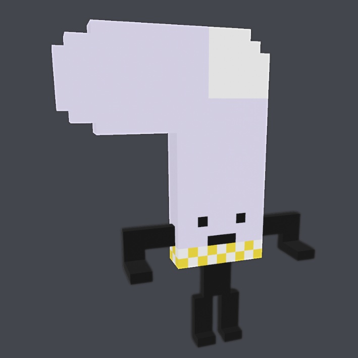 【3Dボクセル・glbデータ】くつしたクン