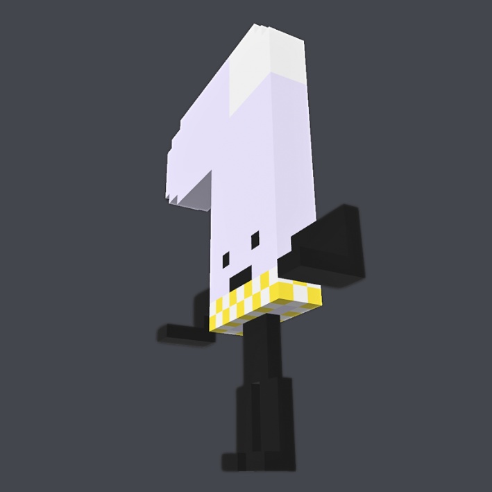 【3Dボクセル・glbデータ】くつしたクン