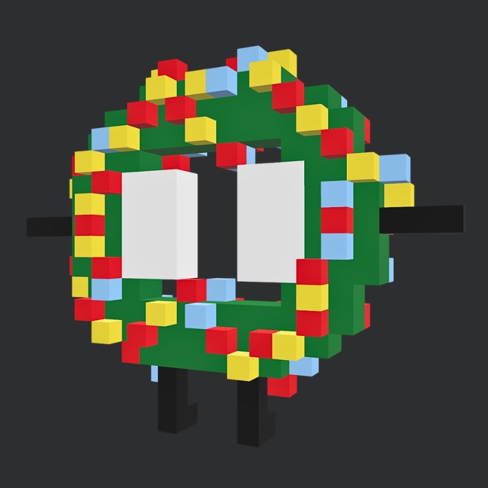 【3Dボクセル・glbデータ】リースくん