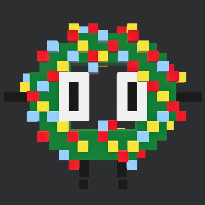 【3Dボクセル・glbデータ】リースくん