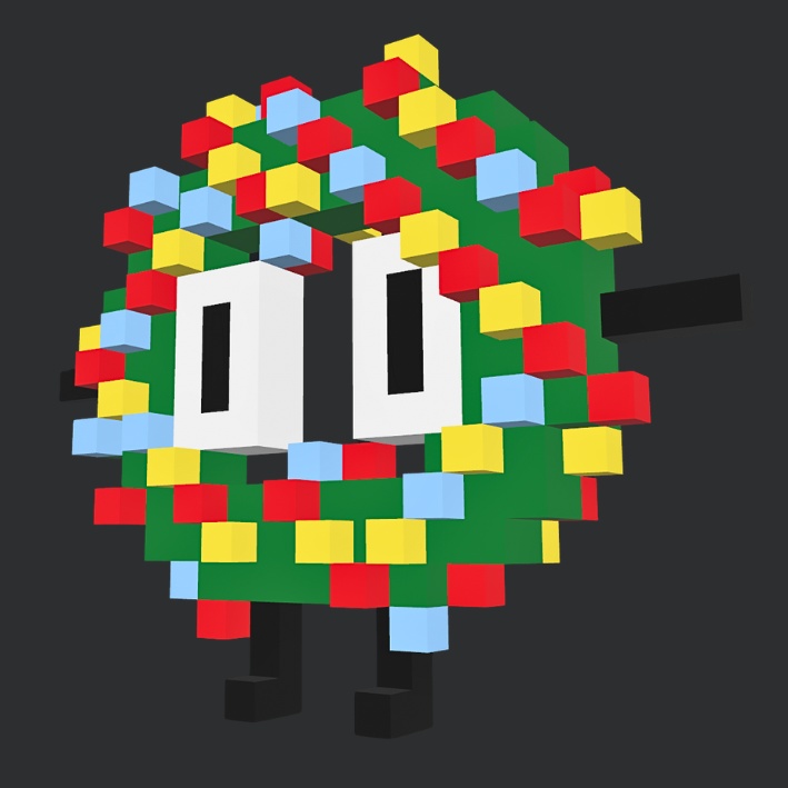 【3Dボクセル・glbデータ】リースくん