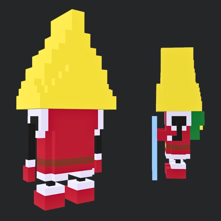 【3Dボクセル・glbデータ】トリッキー・サンタ