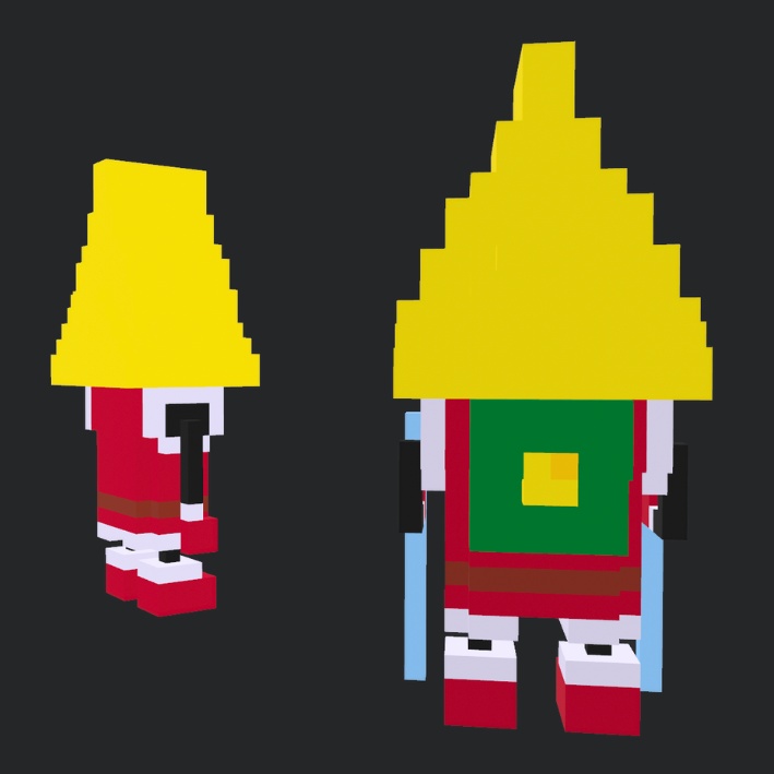 【3Dボクセル・glbデータ】トリッキー・サンタ