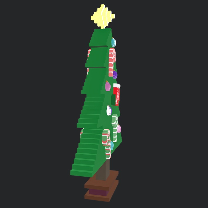 【3Dボクセル・glbデータ】クリスマスツリー