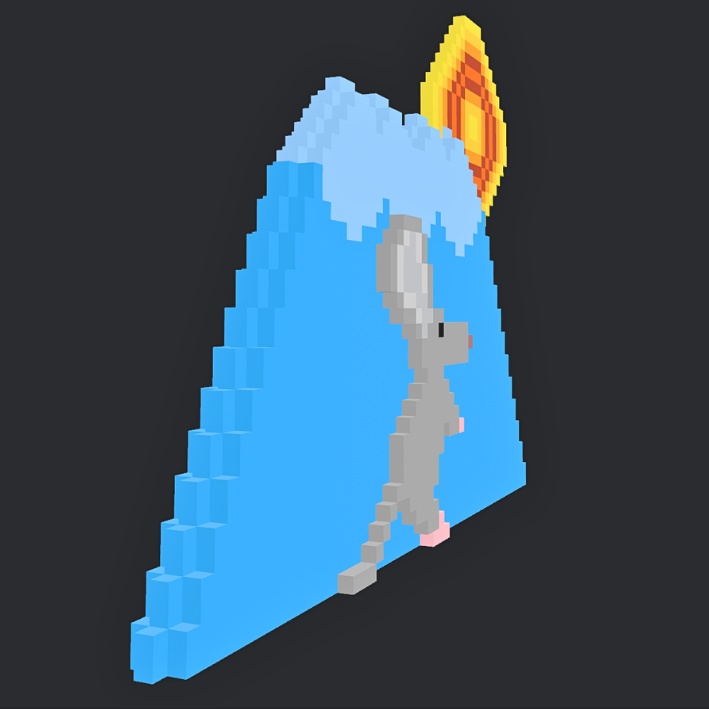 【3Dボクセル・glbデータ】子(福守り)干支