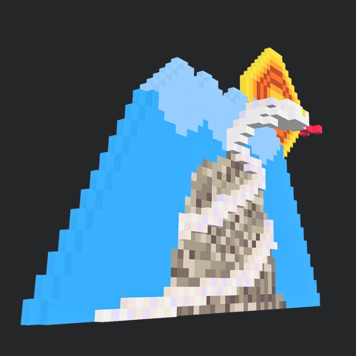 【3Dボクセル・glbデータ】巳(福守り)干支