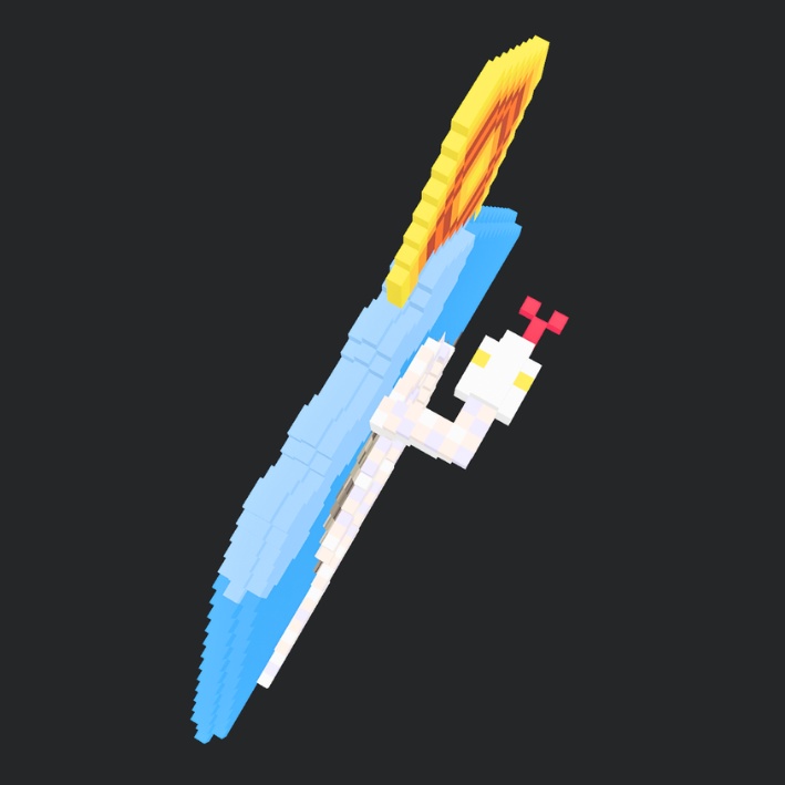 【3Dボクセル・glbデータ】巳(福守り)干支