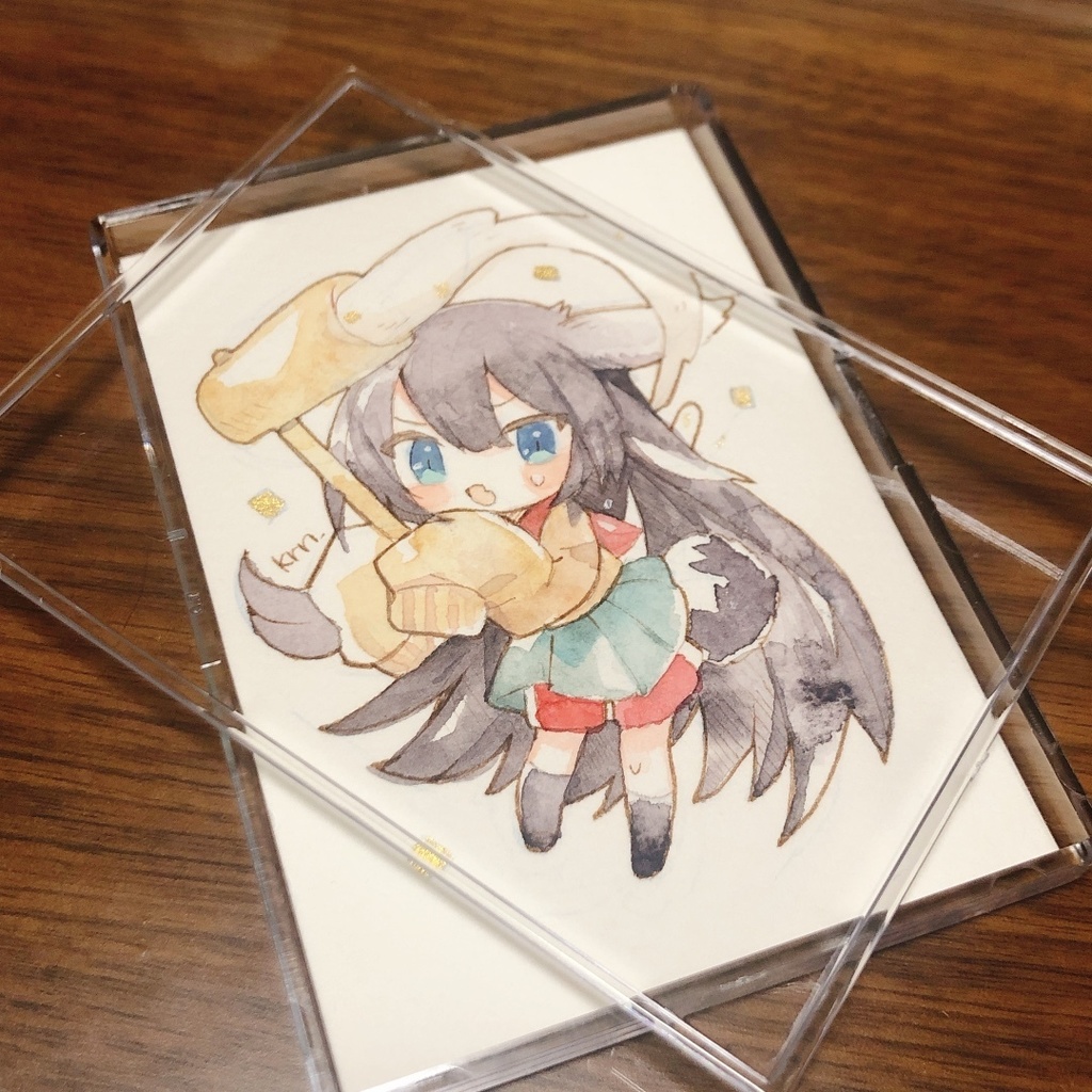 ATC+ケース付①もちつき黒うさ