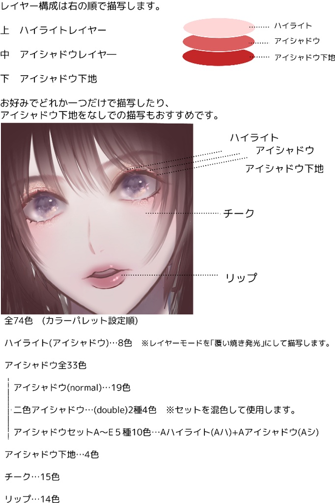 全74色メイクパレットカラーセット-Makeup palette-