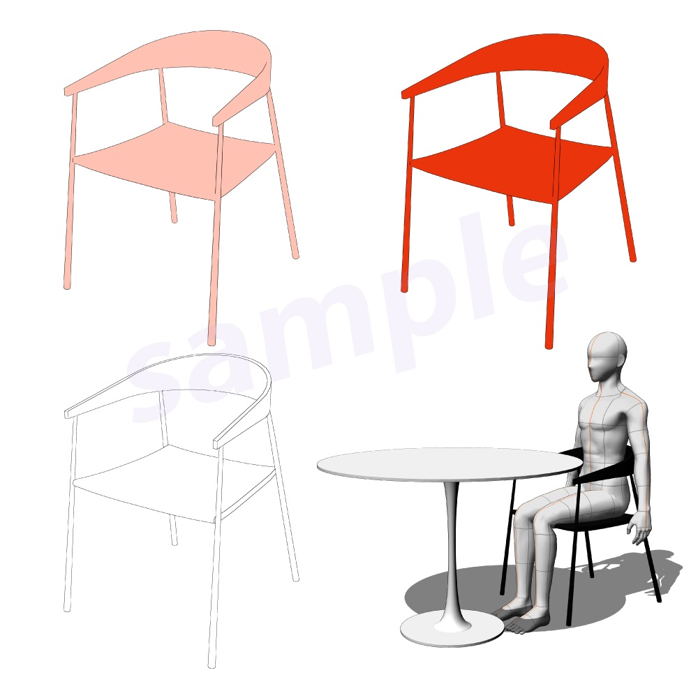 モダンチェア【3D】【軽量】