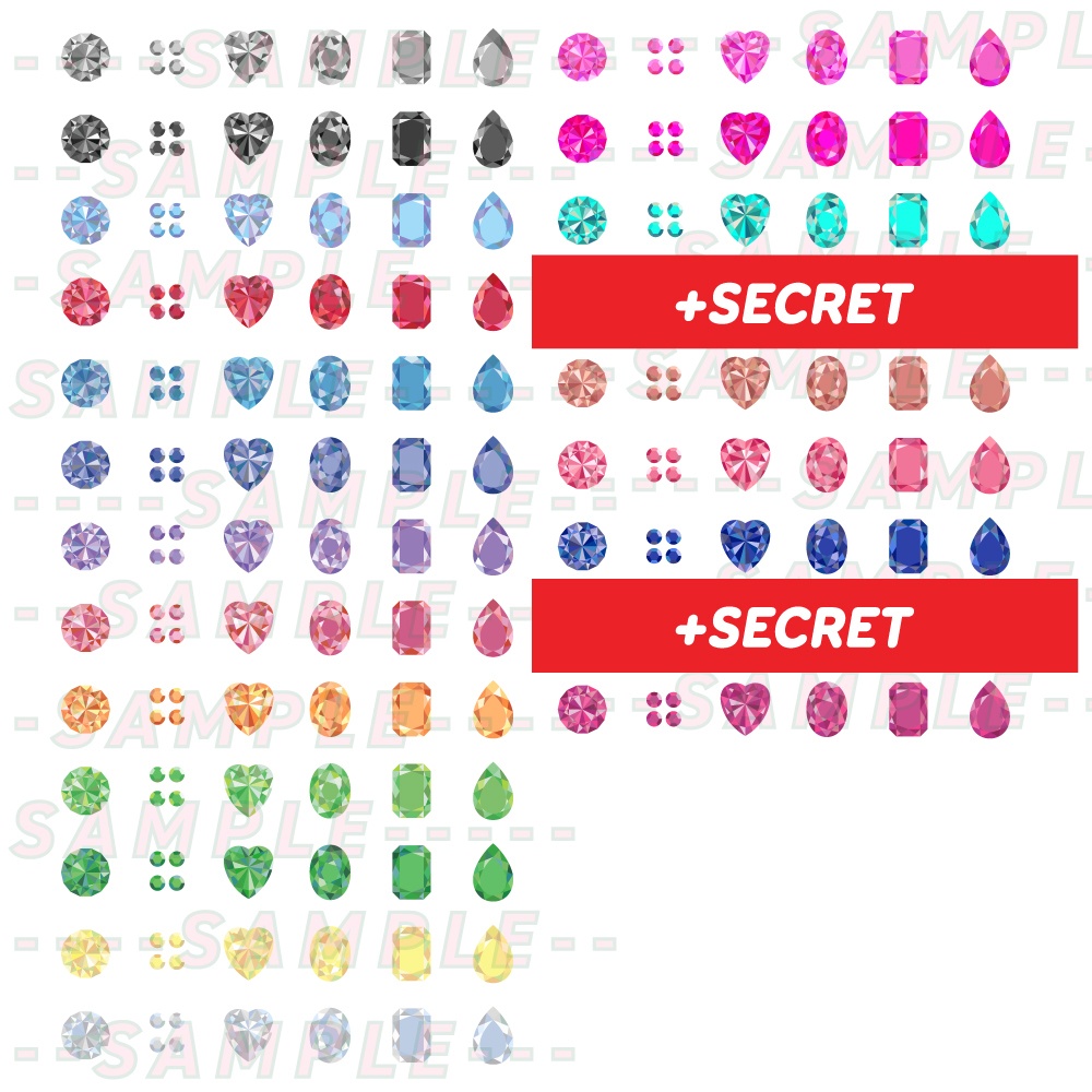 【21色】かわいい宝石フラットアイコンセット【189素材】