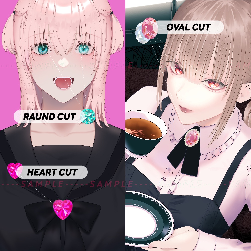 【21色】かわいい宝石フラットアイコンセット【189素材】