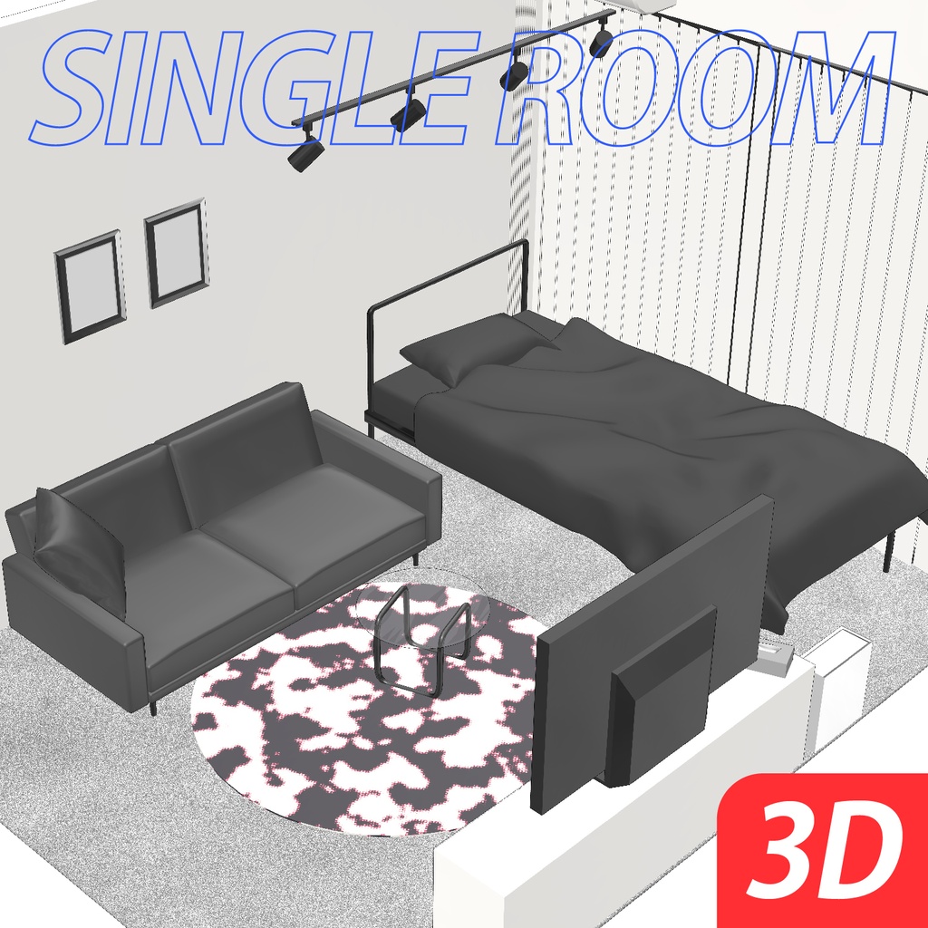 モダンな一人暮らしの6畳部屋