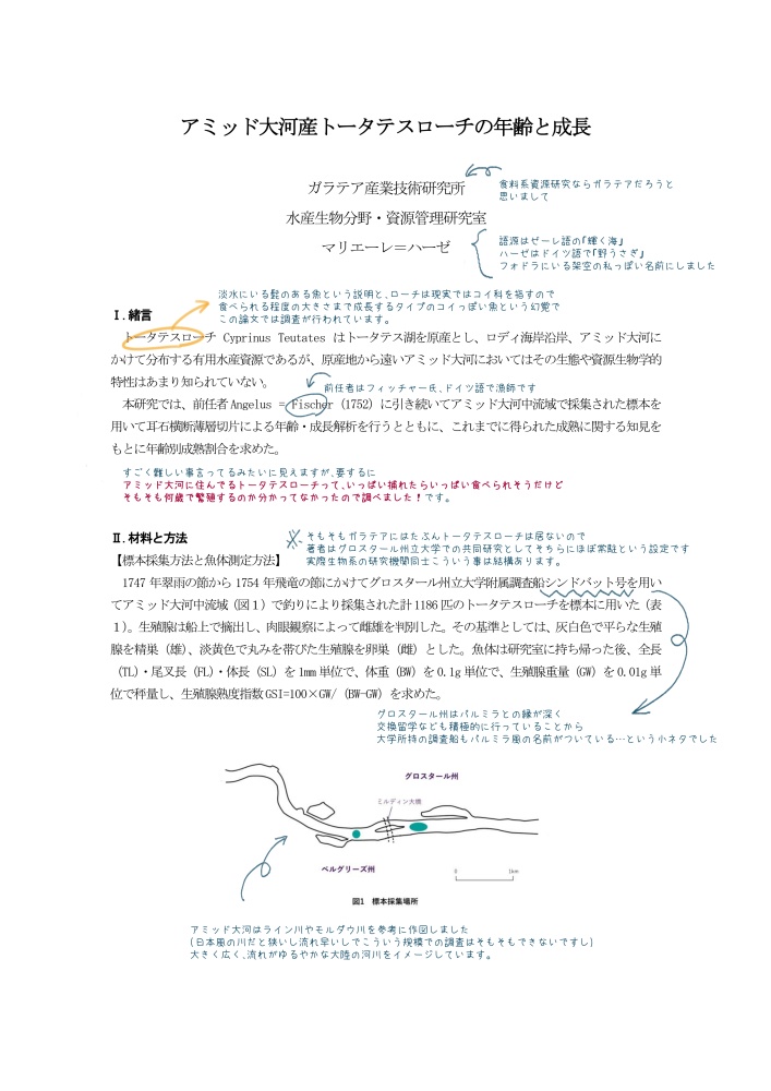 幻覚論文『アミッド大河産トータテスローチの年齢と成長』