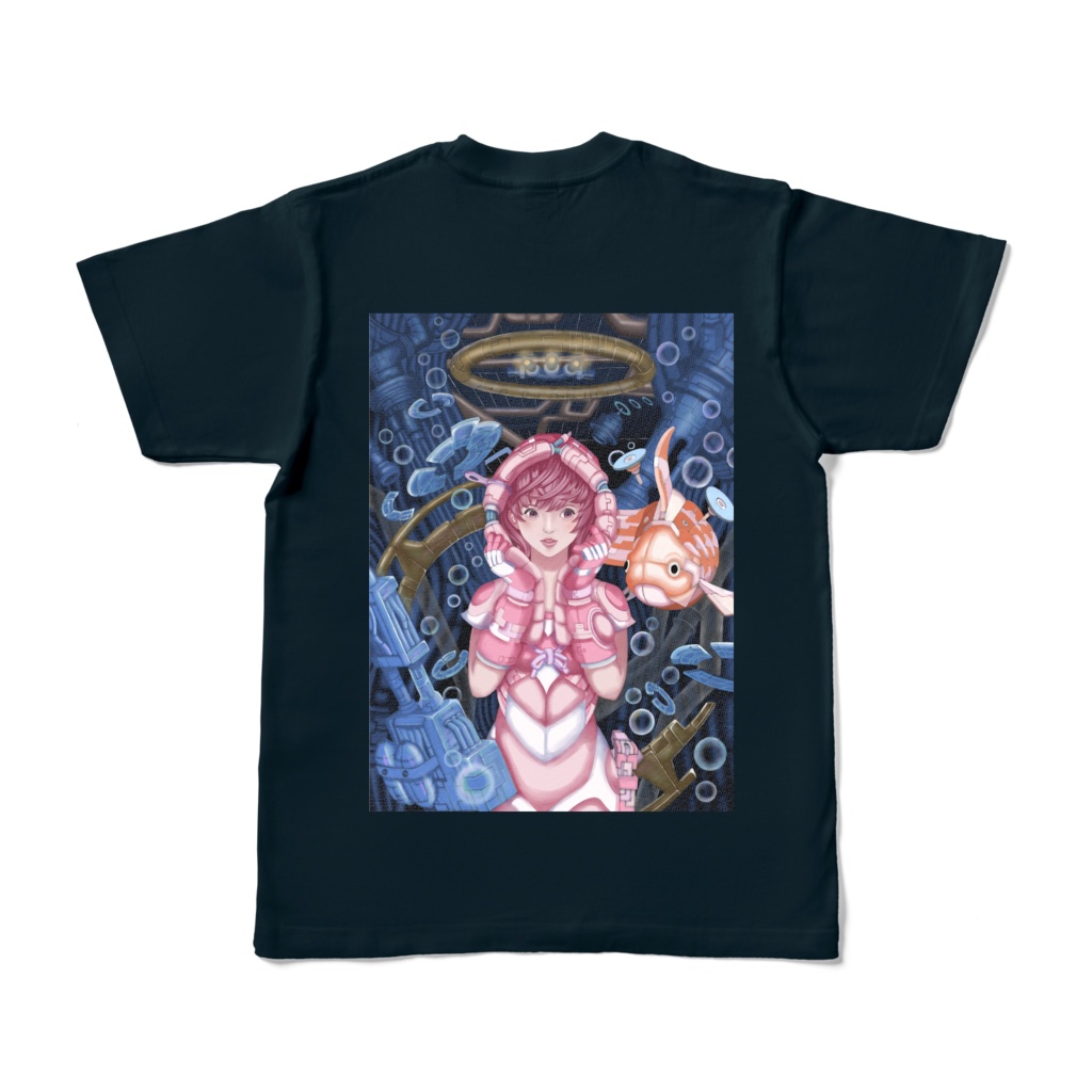 飛旅デザイン/カラーTシャツ-ネイビー (濃色)
