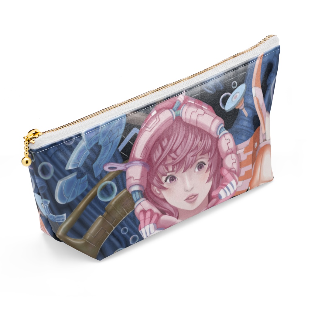 飛旅デザイン/ポーチ(長さ21.5cm/高さ10cm-ホワイト)