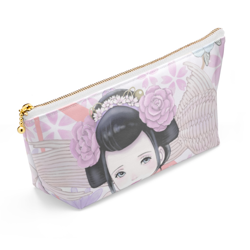 飛旅デザイン/ポーチ(長さ21.5cm/高さ10cm-ホワイト)