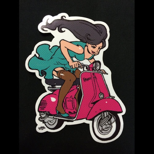 Vespa Girl ステッカー