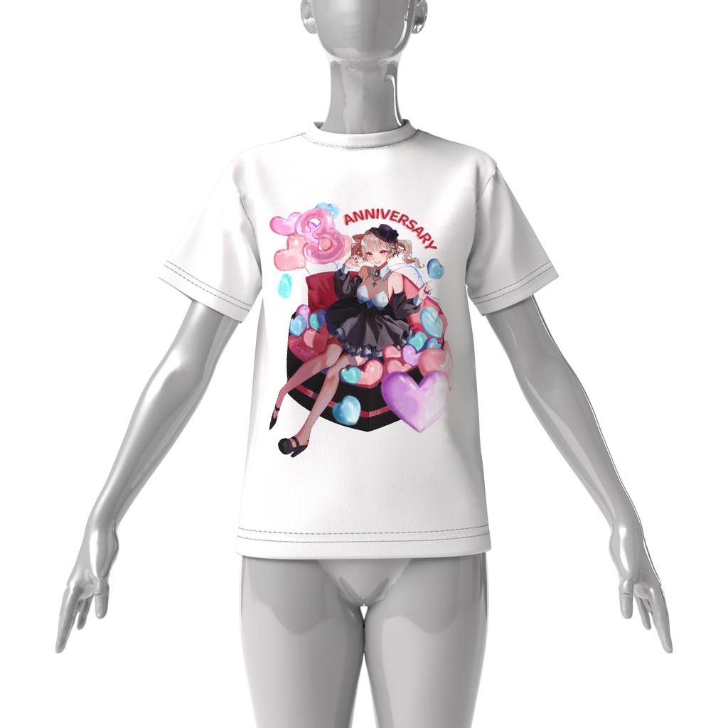 ちゃーず3周年記念ビッグシルエットTシャツ-White-