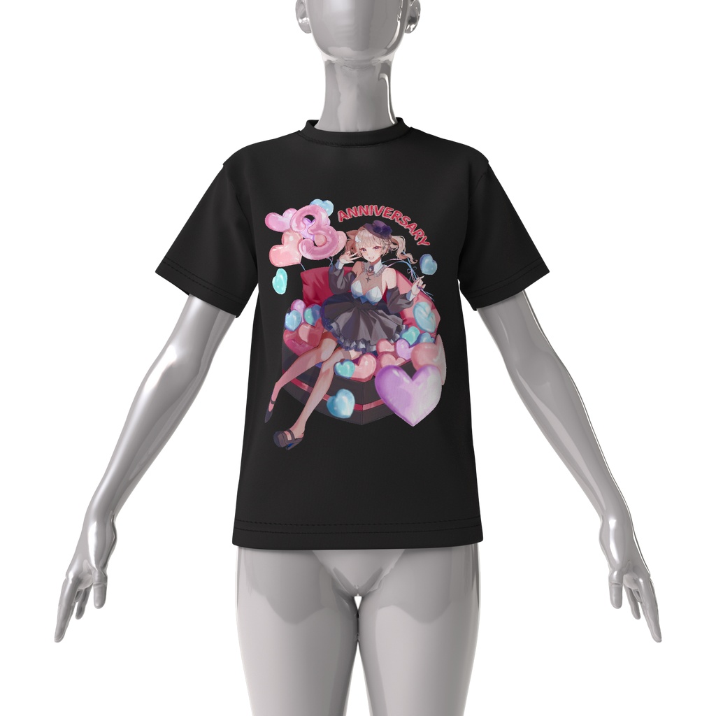 ちゃーず3周年記念ビッグシルエットTシャツ-Black-