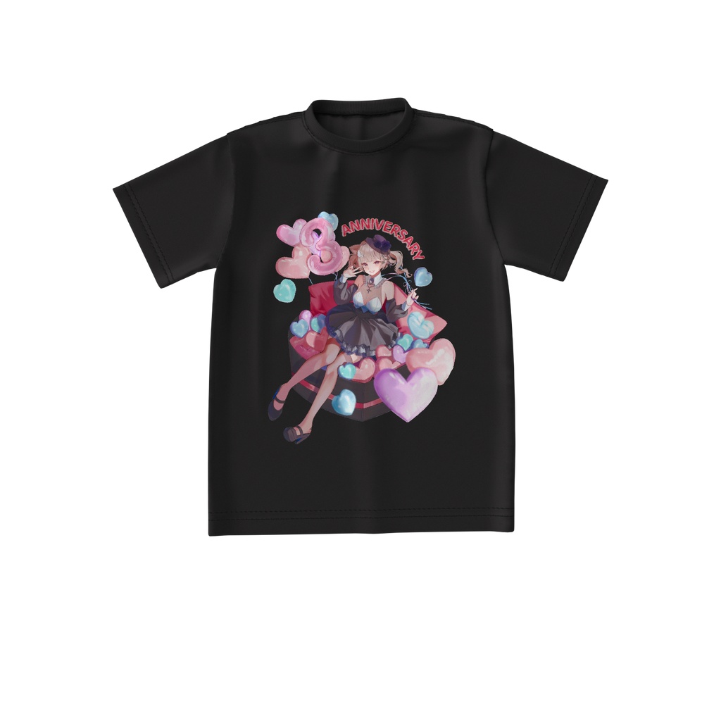 ちゃーず3周年記念ビッグシルエットTシャツ-Black-