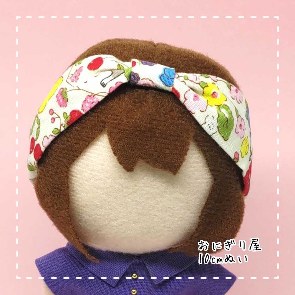 花柄ヘアバンド 10cmぬい用