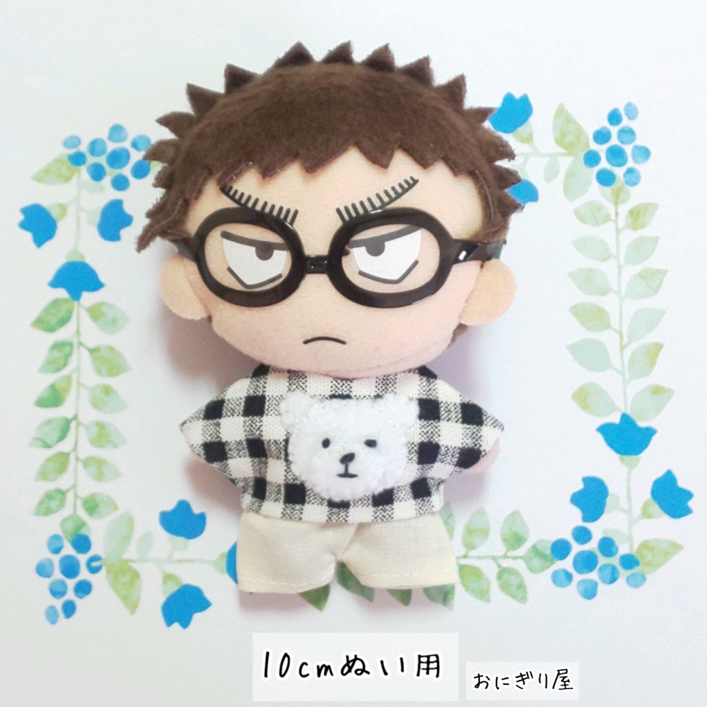 クマちゃんシャツ(格子柄) 10cmぬい用