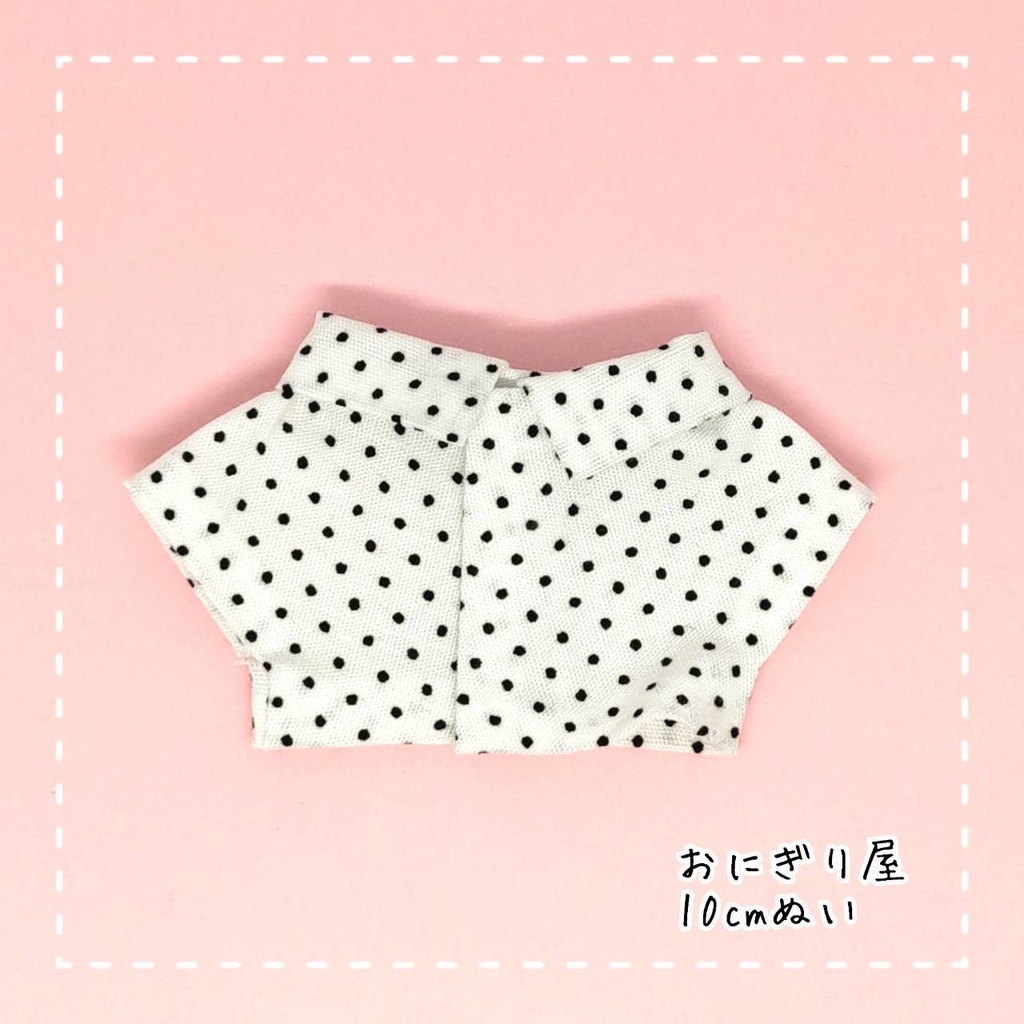 ドットのリボンタイシャツ 10cmぬい服