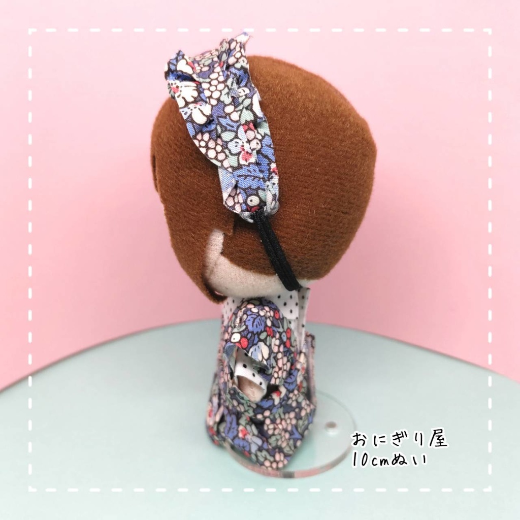 フリルエプロンとヘッドドレス 10cmぬい服