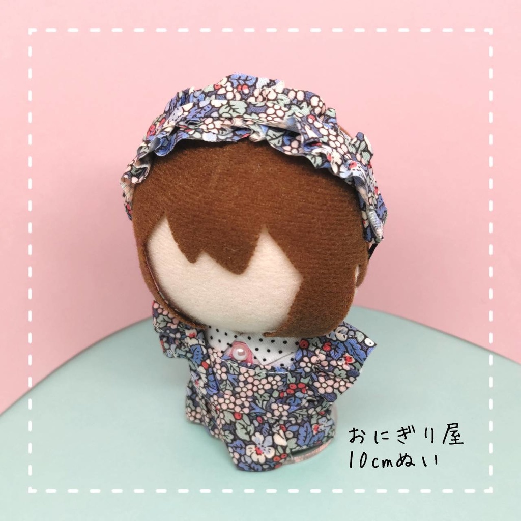 フリルエプロンとヘッドドレス 10cmぬい服