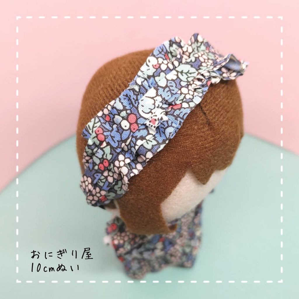 フリルエプロンとヘッドドレス 10cmぬい服
