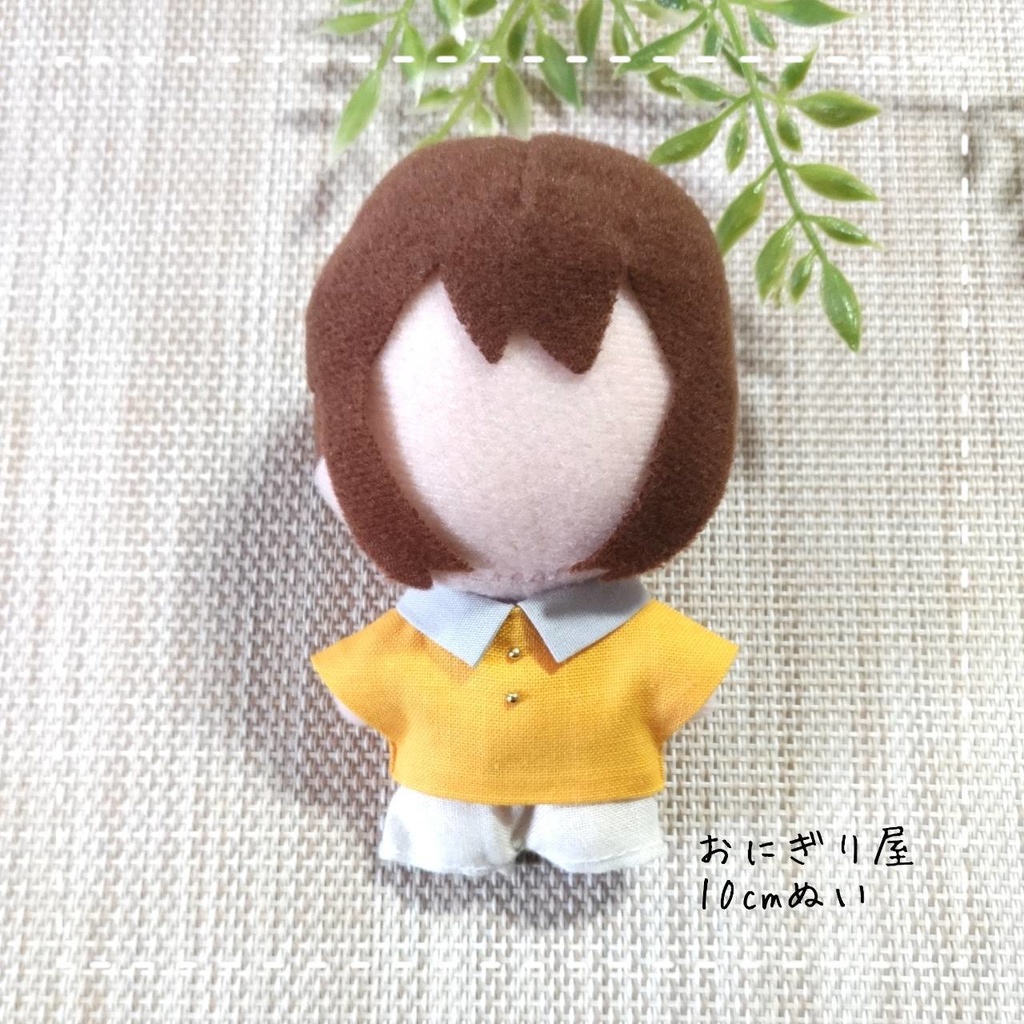 オレンジとグレーのシャツ 10cmぬい服