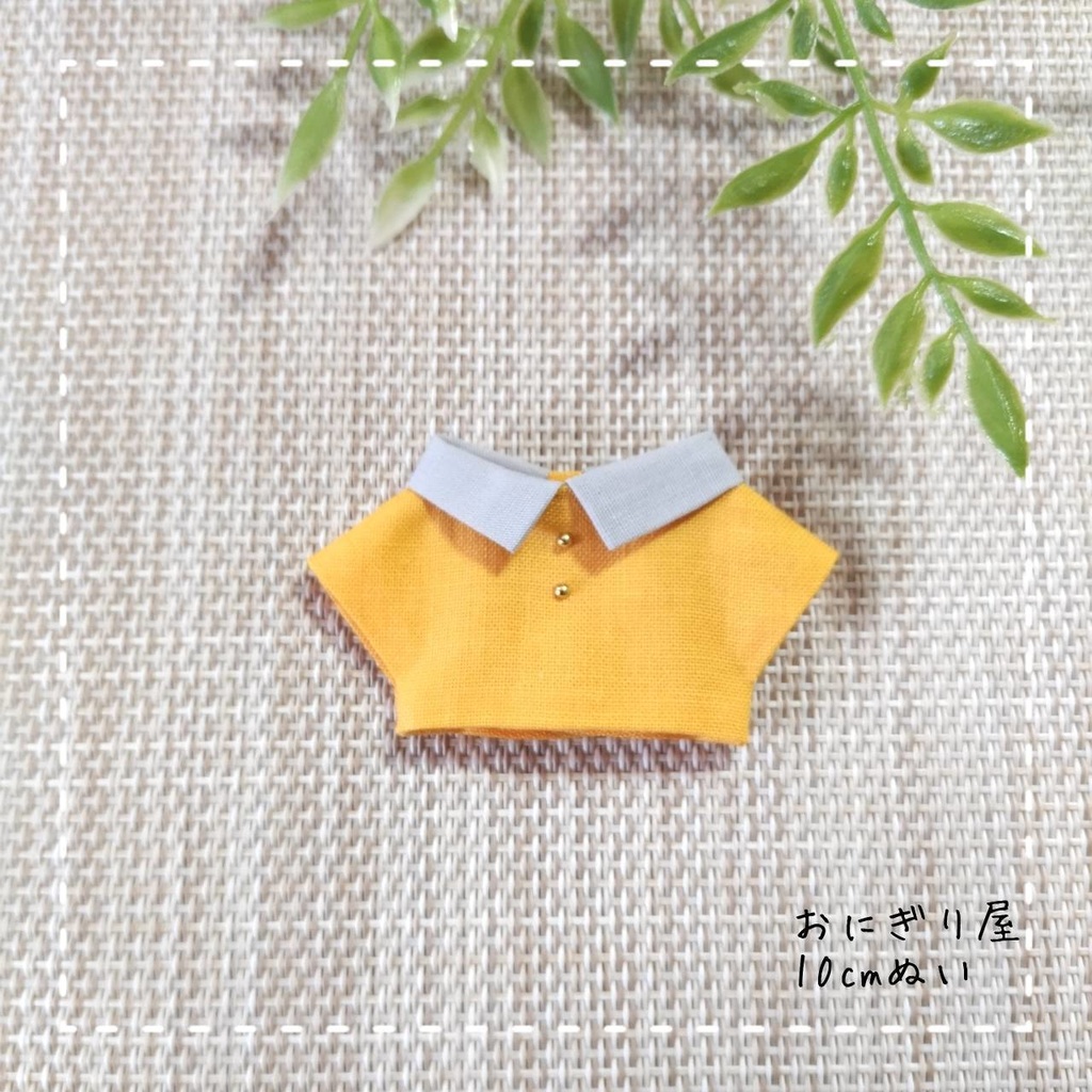 オレンジとグレーのシャツ 10cmぬい服