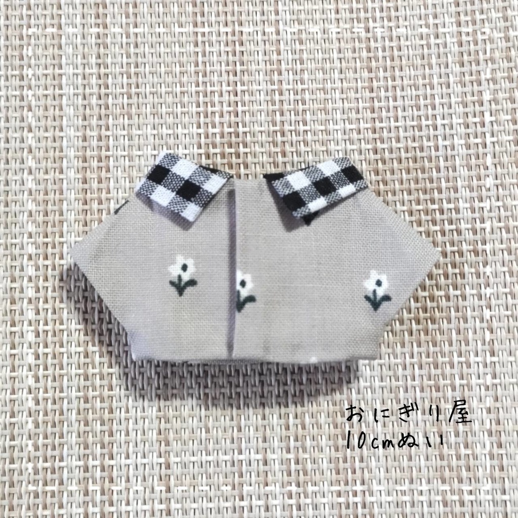 お花×格子シャツ 10cmぬい服