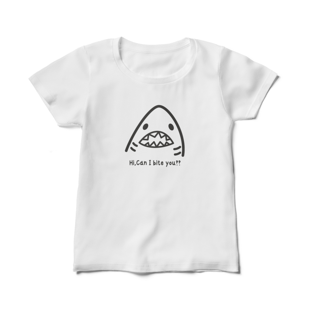サメスタンプ レディースTシャツ