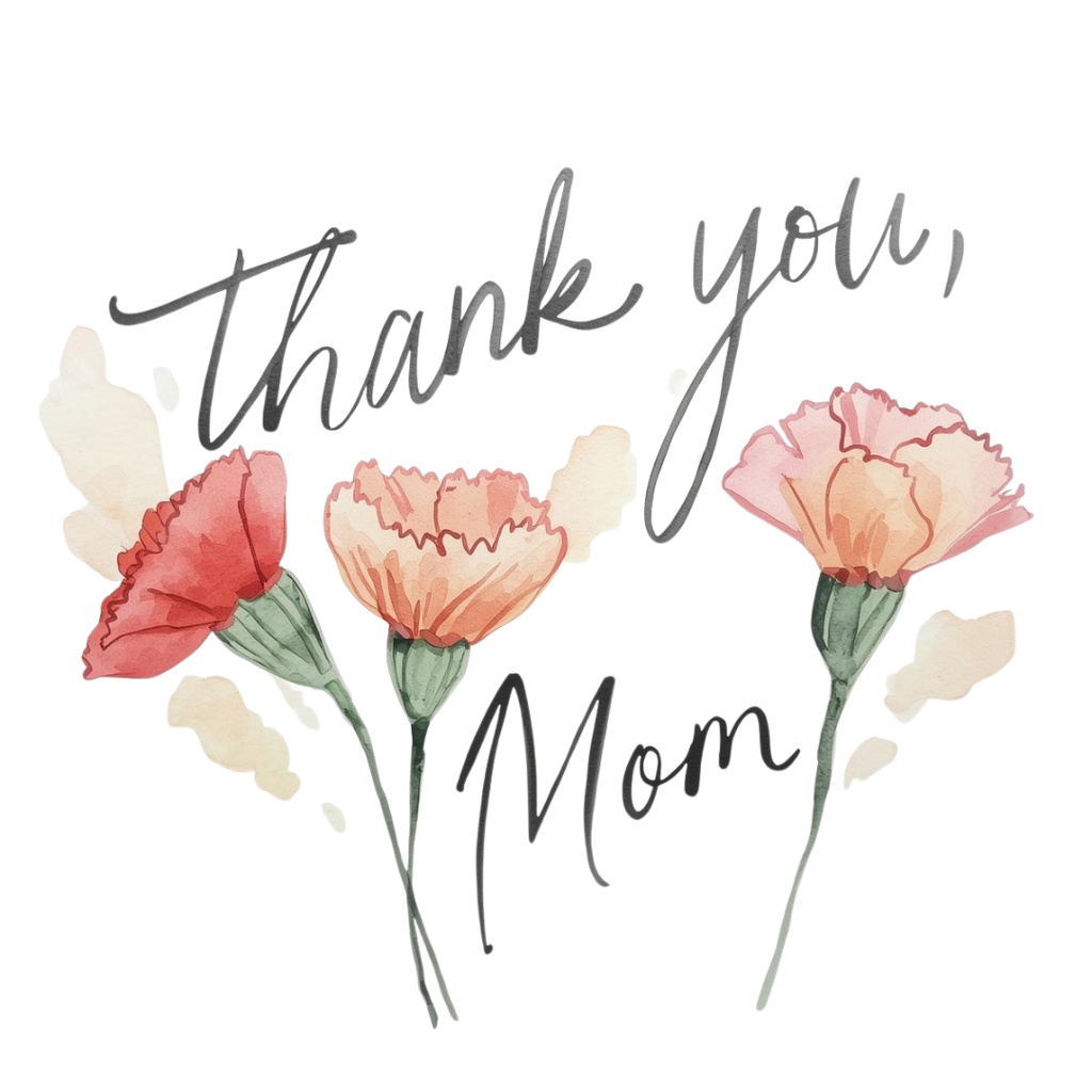 くすみカラー水彩フラワーフレーム|母の日カーネーション素材|10点セットPNG透過