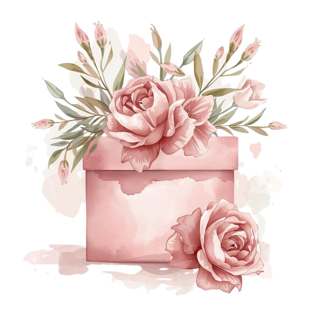 くすみカラー水彩フラワーフレーム|母の日カーネーション素材|10点セットPNG透過